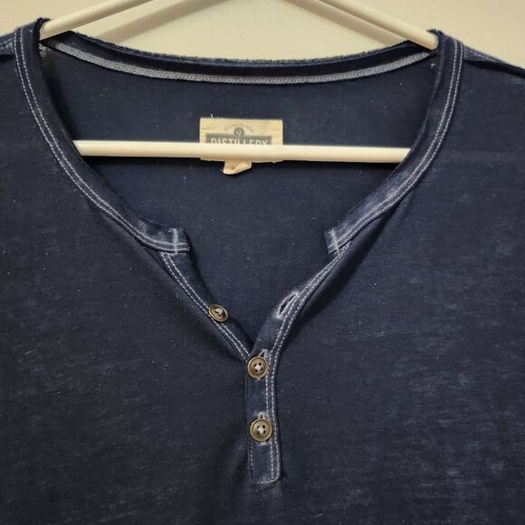 Mens Relaxed Fit Blue Button Up Short Sleeve Shirt Medium b20 - Picture 2 of 6